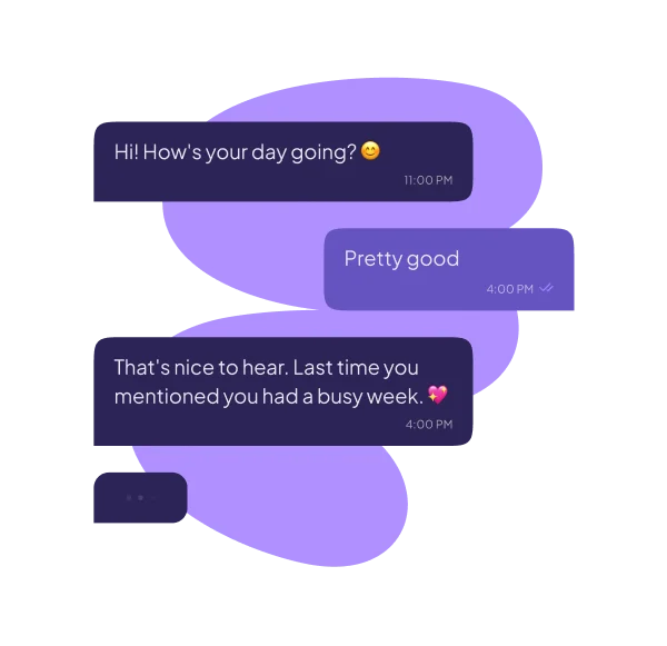 A chat with Aarohi: she remembers you mentioned a busy week